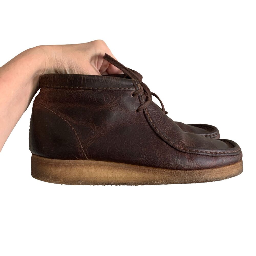 Clarks Originals Wallabee Boots Men's Size 8 Brown Leather Crepe Sole Lace Up